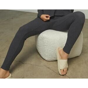 Lunya Restore Thermal High Rise Legging, Jogger, Charcoal Gray, Medium, Waffle